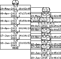 Revision graph of suX/configure